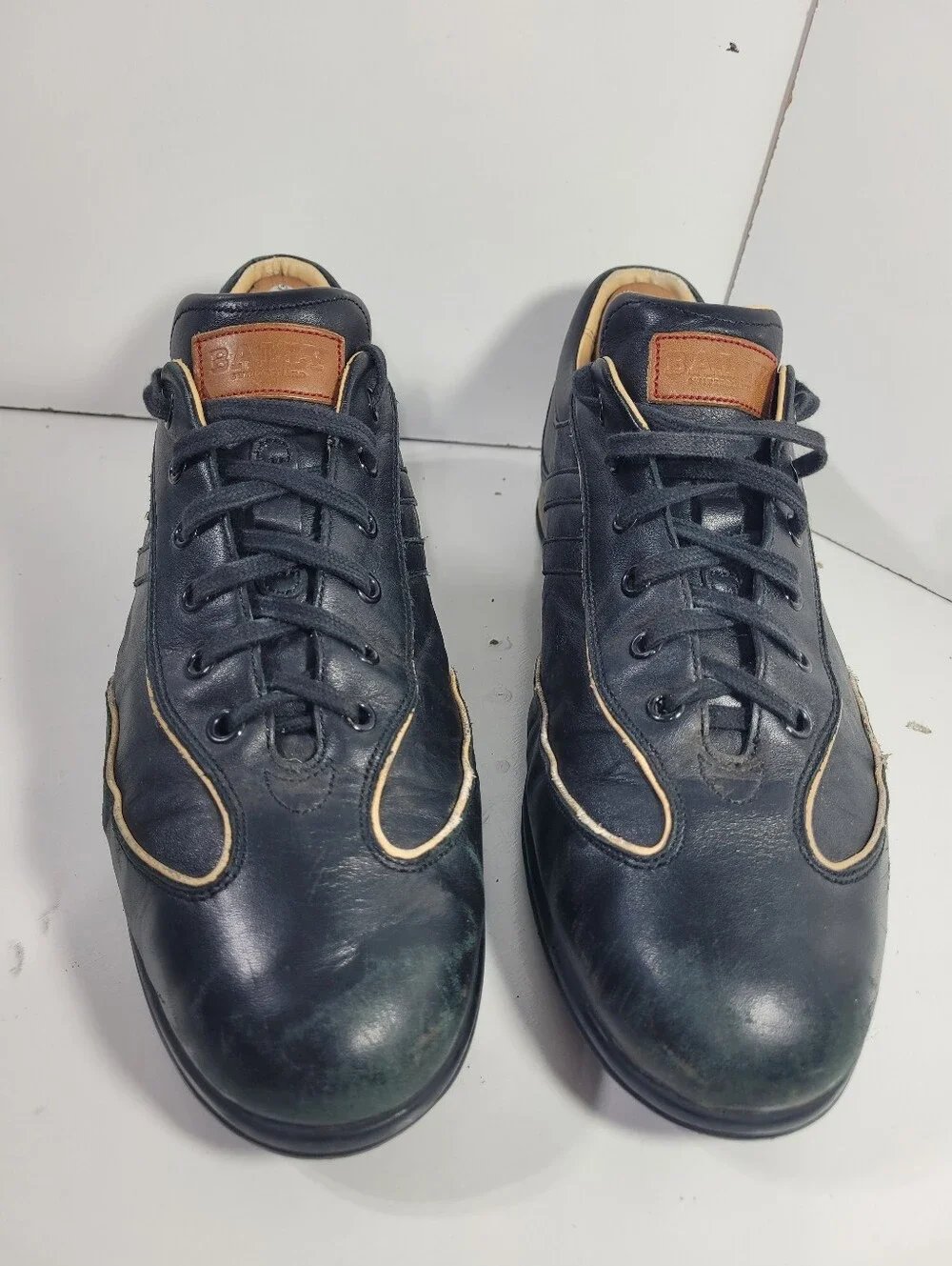Bally Switzerland Men’s Black Leather Bowling Shoes Sneakers Low Top Size 10.5